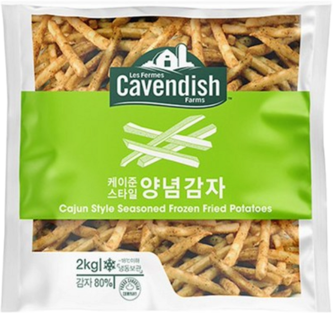 카벤디쉬 케이준 양념감자 2kg 감자튀김, 8개