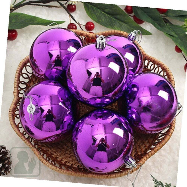 루다스 트리장식볼 크리스마스 오너먼트 퍼플 유광볼 8cm 6P