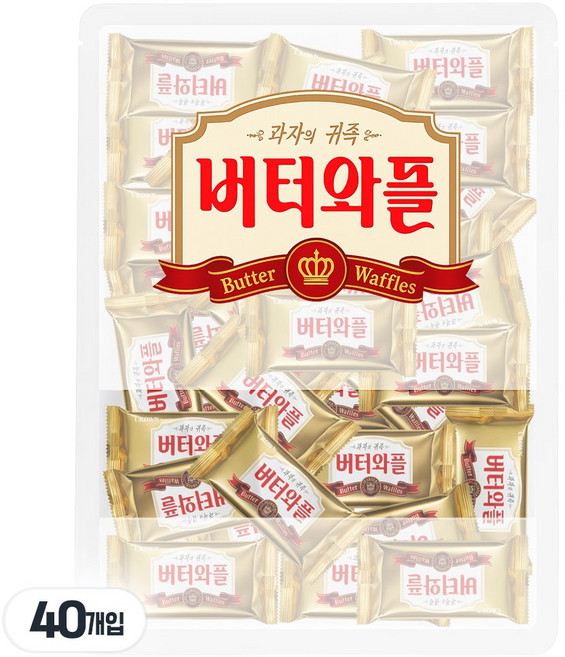 크라운 버터와플 대용량간식, 26.3g, 40개