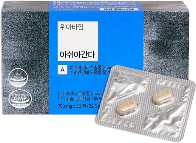 위아바임 아쉬아간다 슬립 케어 식약청인증 영양제 기능성 원료 마그네슘 함유, 1개, 30정