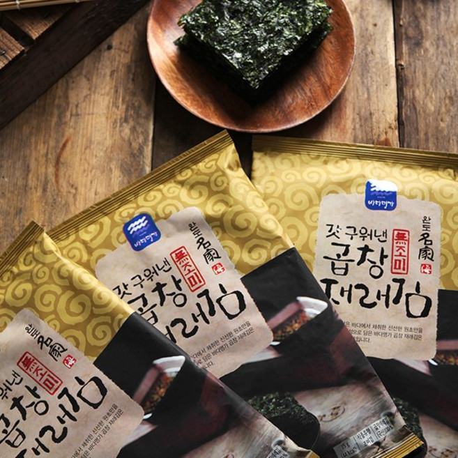 완도명가 갓구워낸곱창재래김 무조미 5매x20봉, 단품, 1개