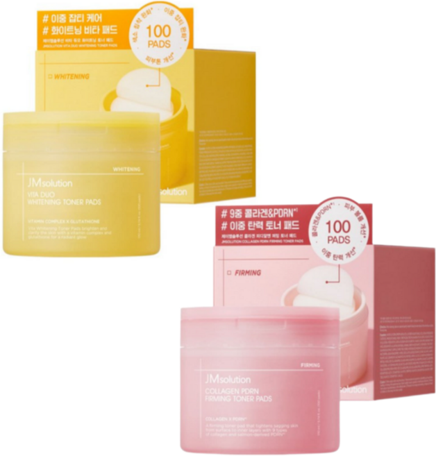 2종세트 제이엠솔루션 비타 듀오 화이트닝 +콜라겐 피디알엔 퍼밍 토너 패드, 1개, 170ml