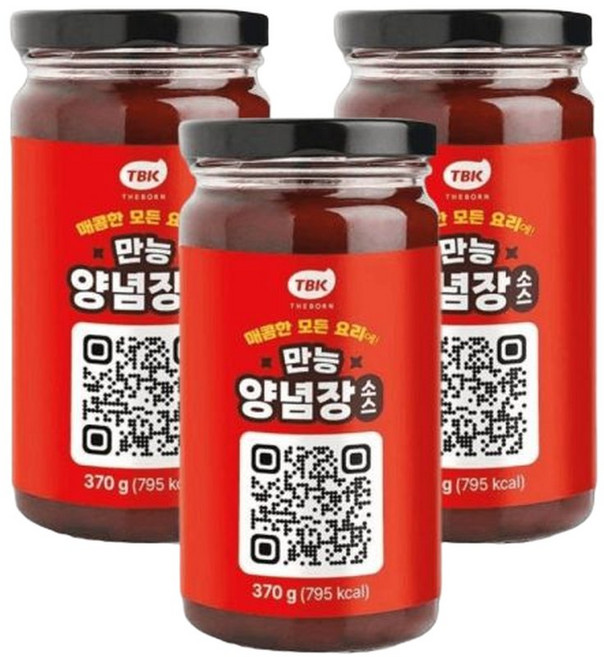 백종원 만능양념장 매콤한맛 양념장 370g 3개
