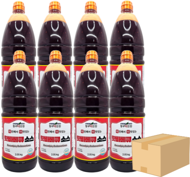 청우 더진한 핫바베큐 소스, 2.05kg, 8개