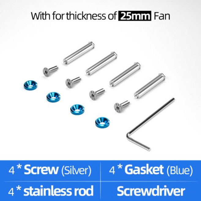 컴퓨터 PC 케이스 냉각 선풍기 나사 다중 색상 잠금 고정 볼트 세트 두께 5 10 20 30mm