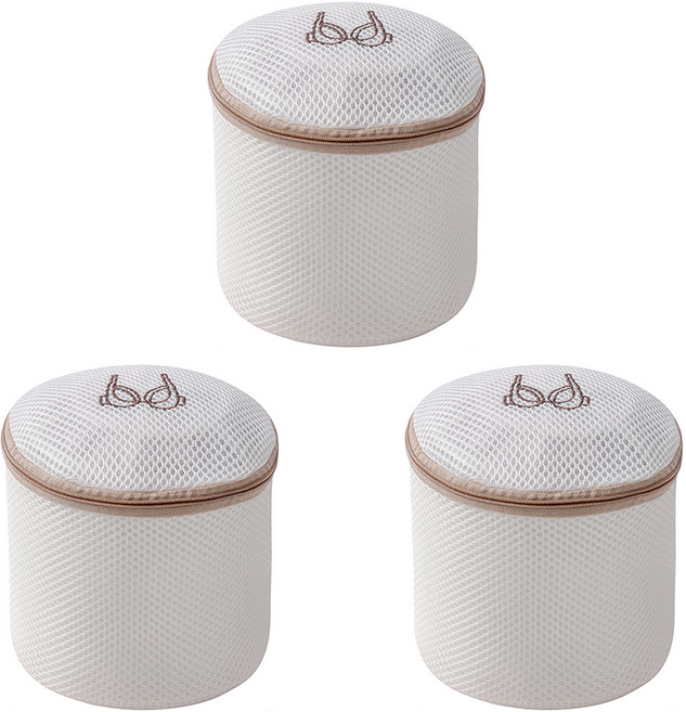 홈데코레 더 도톰한 3중 메쉬 세탁망, 원형(17x15cm), 3개, 베이지