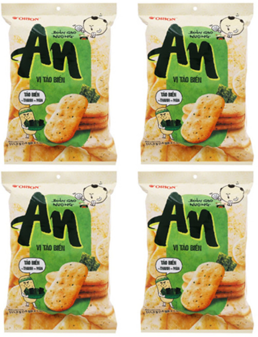 베트남 오리온 안 an 구운 쌀과자 김맛 14개입 113g, 4개