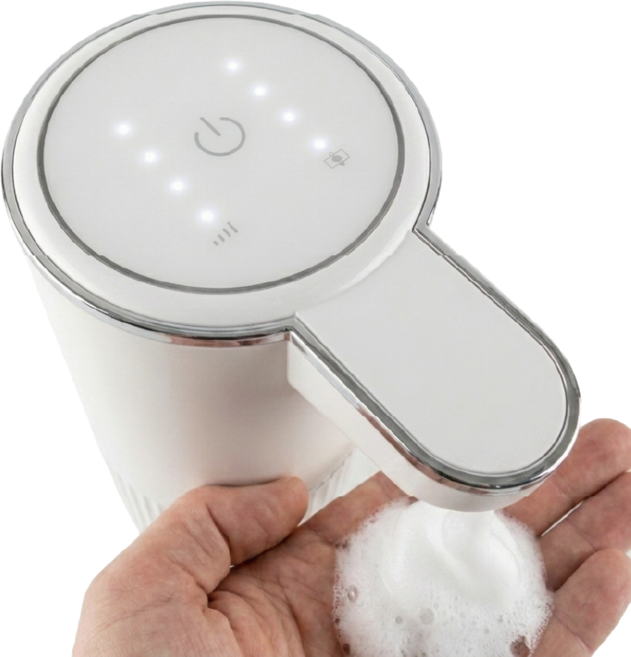 큐핏 자동 주방세제 샴푸 디스펜서 손세정기 손세정제 욕실 벽걸이 핸드워시 디스펜서, 1개, 화이트 거품타입