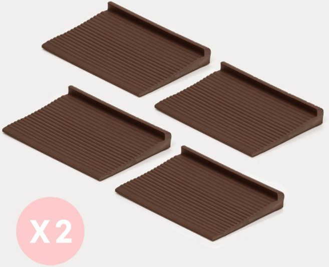 국산 가구 받침대 수평 높이 조절 패드 고임목 미니 60x46mm 4개입, 2개, 브라운(1573)