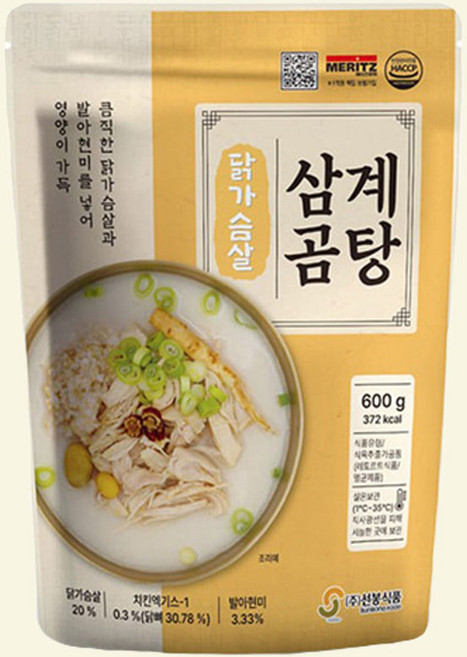 선봉식품 닭가슴살 삼계곰탕 실온보관, 1개, 600g