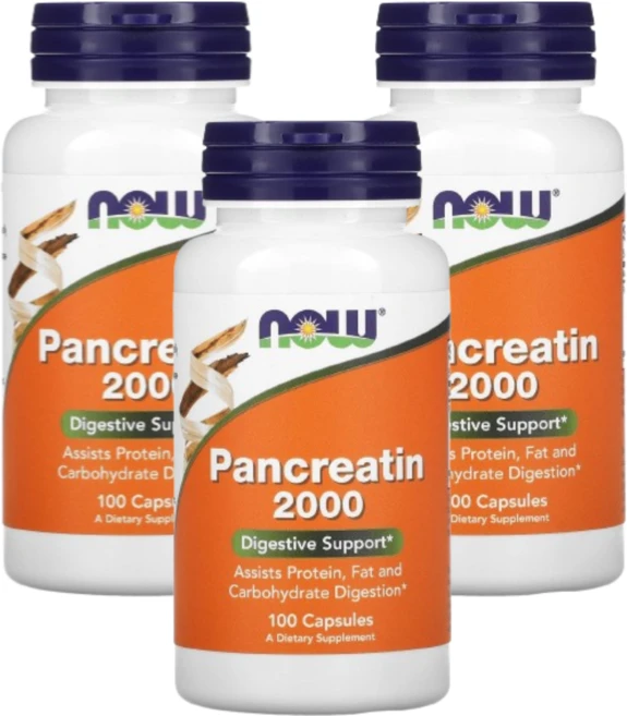 [Now Foods] 판크레아틴 2000 100 캡슐 3 SET, 100정, 3개 - 쿠팡