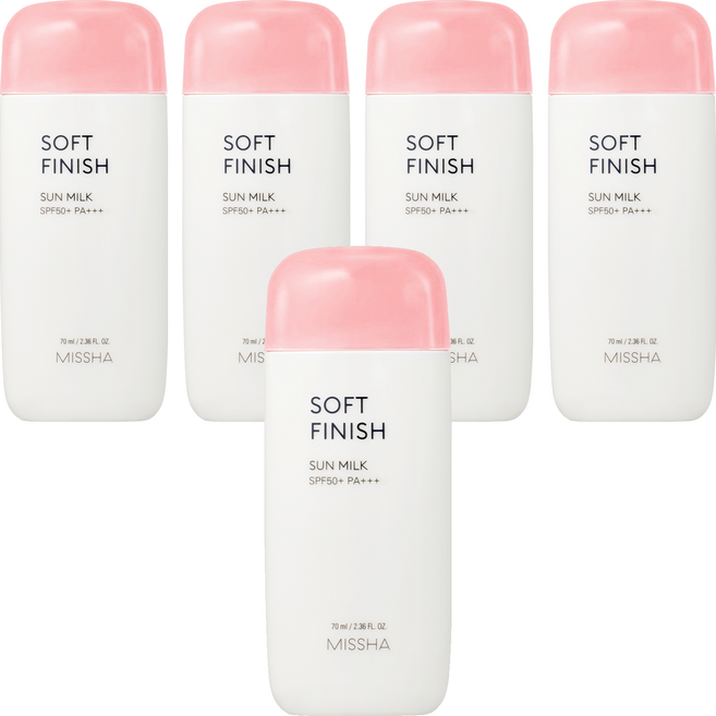 미샤 올 어라운드 세이프 블록 소프트 피니쉬 선밀크 SPF50+ PA+++, 70ml, 5개