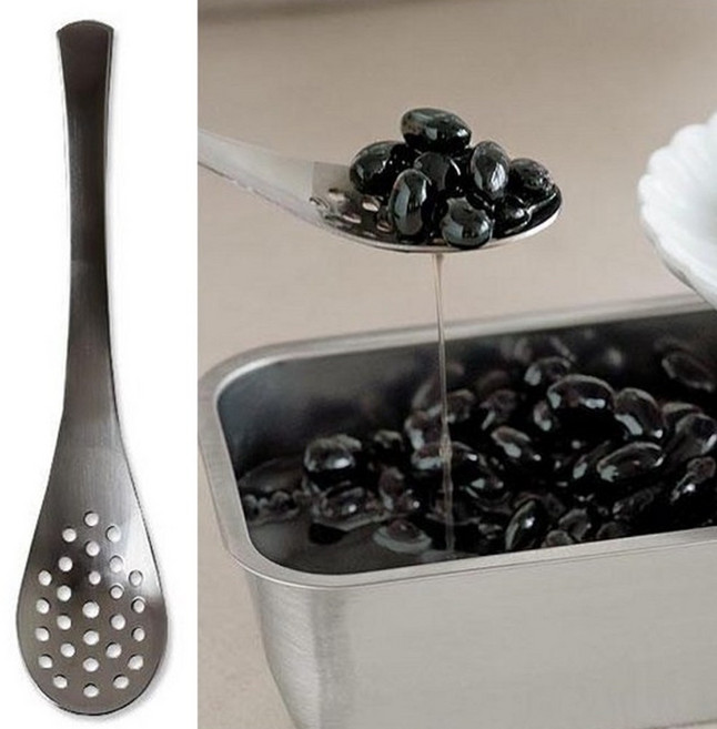 (일본) 시모무라 스텐 구멍형 건더기 스푼, 1개, 단품