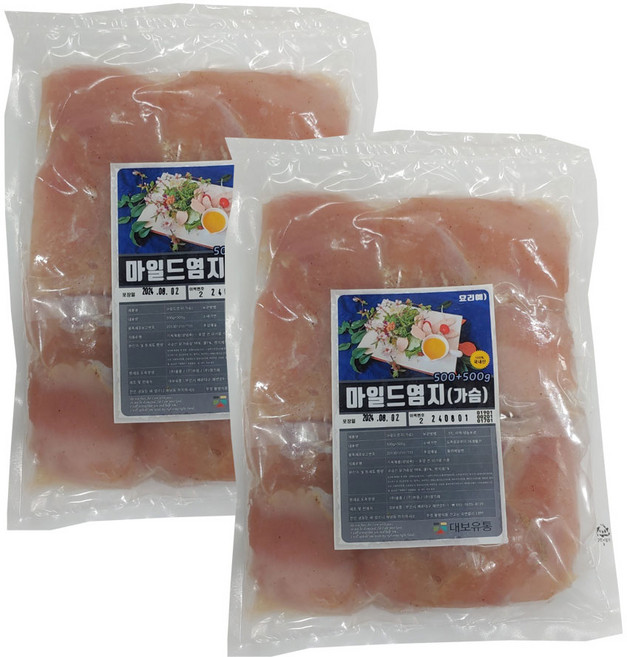 마일드염지 닭가슴살 총2kg 황금비율 마리네이드 닭가슴살 500g 4팩입 냉동 국내산, 4개