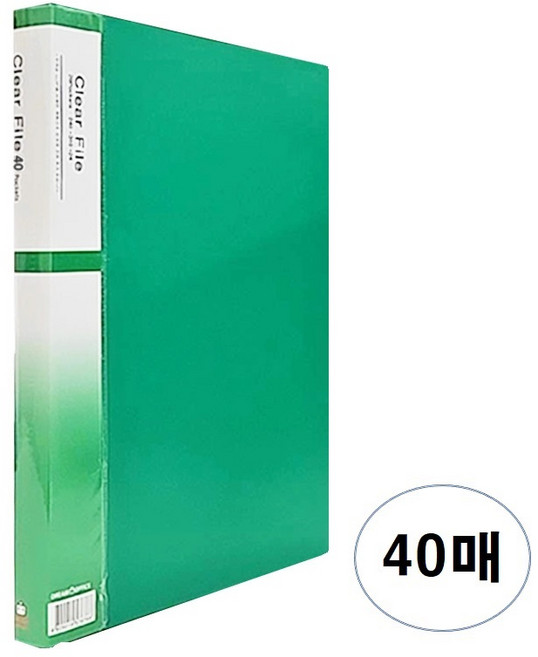 희망화일 리클 클리어 파일 40매, GREEN, 10개
