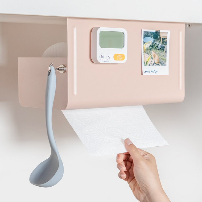 [빅사이즈] 모벵스턴 무타공 풀메탈 키친타올걸이 (코스트코 호환), 베이비핑크, 1개