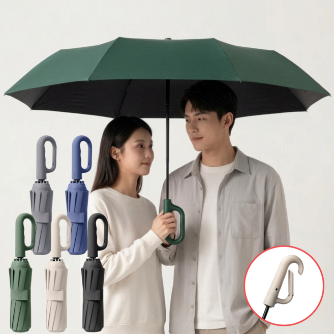 루키온 튼튼한 접이식 초대형 자동 3단 암막 우산