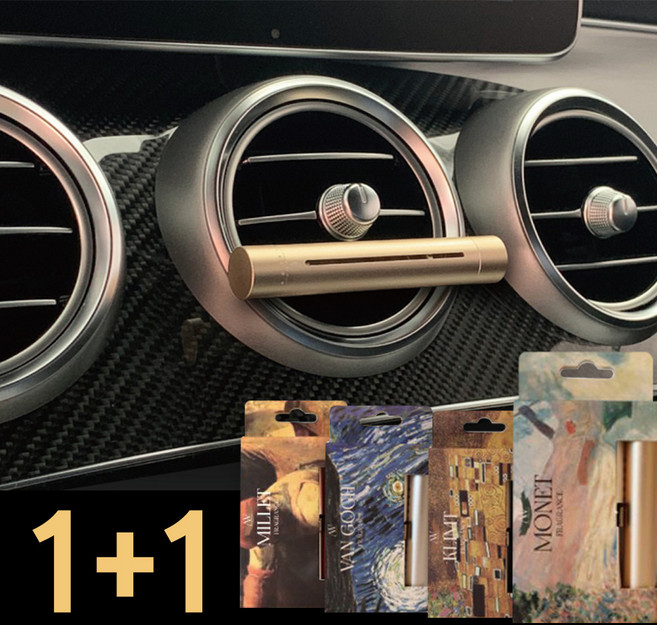 1+1 차량용 송풍구 방향제 자연 커피 향 고급 선물 편백 피톤치드 라벤더 블랙체리 다우니, 헤이즐넛, 블랙메탈릭, 2개