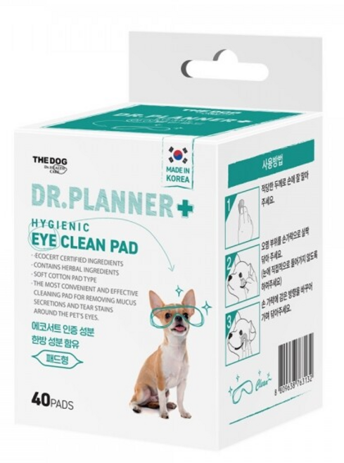 더독 닥터플래너 하이제닉 아이클린 패드 강아지 눈청소 눈관리 40매