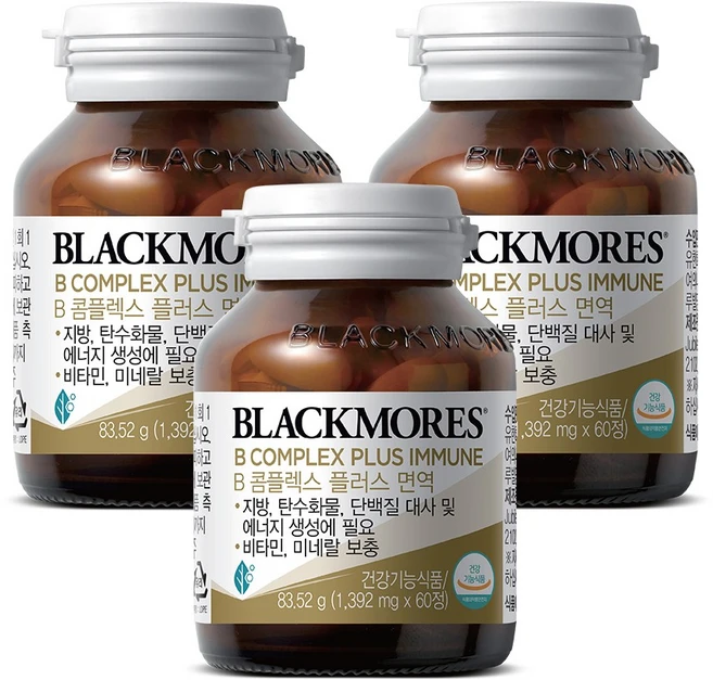 블랙모어스 비컴플렉스 플러스 면역, 60정, 3개 - 쿠팡