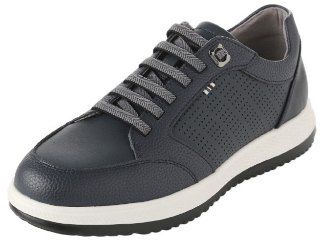 엘칸토 초경량 쿠션 소가죽 남성밴드끈(조절가능) 캐주얼 스니커즈 4CM