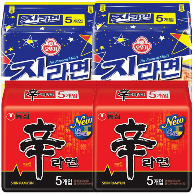 봉지라면 혼합 20 (신라면10+진라면순한맛10), 단일속성, 20개