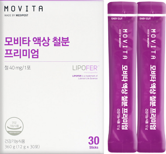 모비타 액상 철분 프리미엄 30일분 리포퍼 포도맛 임산부 영양제, 1개, 30회분