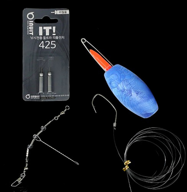 이누잇 원투 농어찌 세트 루어대용 3호대 미만용 국산 수제 농어 전자찌, 1개, 오렌지