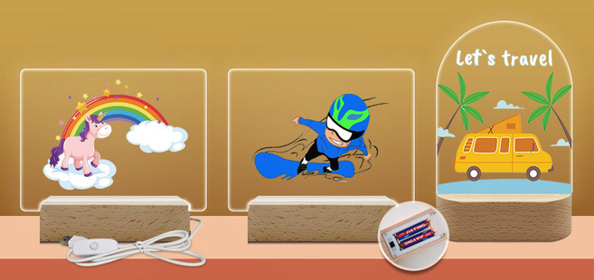 청어람몰 아크릴 무드등 만들기 DIY USB오픈형 무선오픈형 무선타원형 박스포장 세트, [6-2]무선 타원형 라지/5색 마카펜 세트