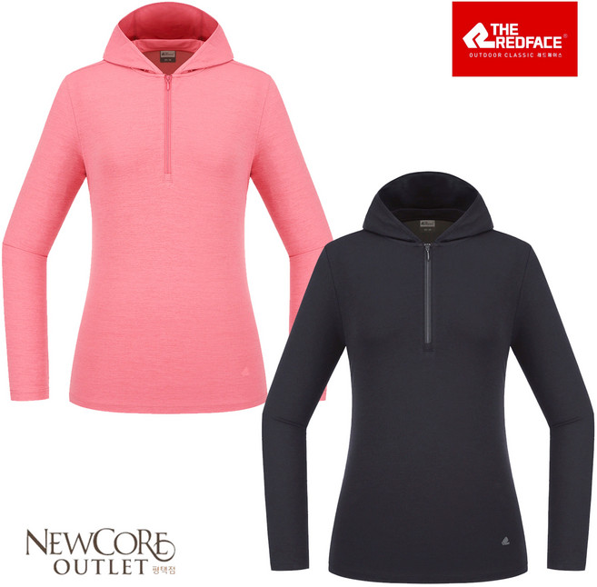 레드페이스 여성 봄/가을 패션 편하게 입기 좋은 스포츠 긴팔 반집업 반지퍼 후드티셔츠