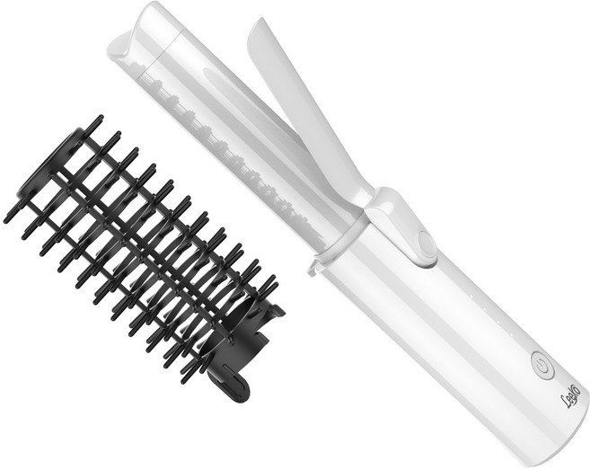 Leeko 무선 고데기 업그레이드 봉고데기 다기능 휴대용 볼륨 고데기 직결 2in1 C타입 충전 32mm, K104, 화이트