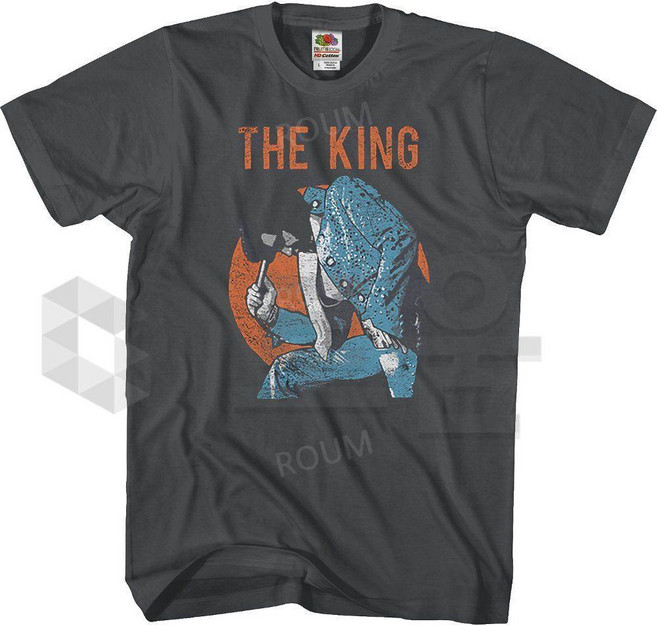 더 킹 엘비스 elvis 봄 여름 반소매 유니섹스 티셔츠 순면 프린트 반팔티