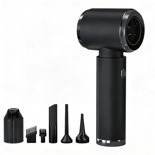 itutn 迷你無線吸塵器，輕巧便攜，強勁吸力，居家車用清潔好幫手, 黑金色, 吸吹兩用-至尊版