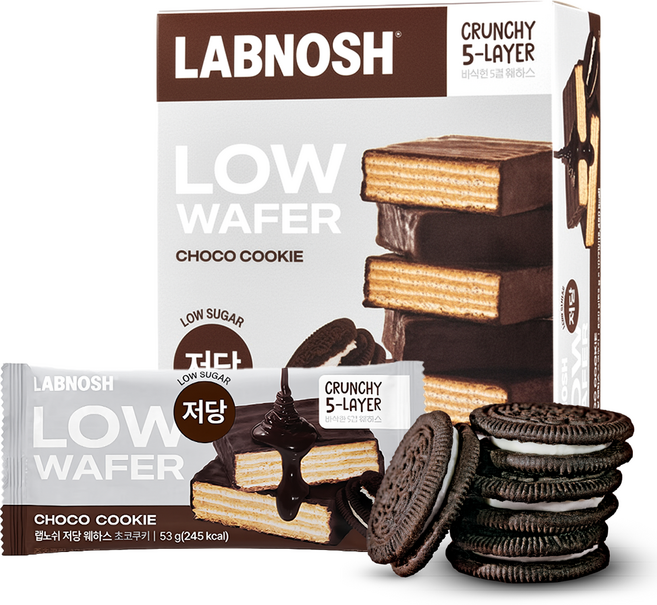 랩노쉬 저당 웨하스 초코쿠키, 10개, 53g