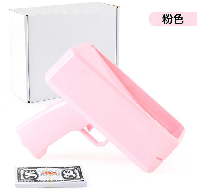 噴錢槍 Money Gun美金槍 噴錢槍玩具射錢 鈔票槍 玩具槍, 1個, 無logo粉色噴錢槍407g:1個