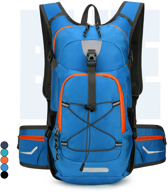 WEIOK 초경량 등산가방 아웃도어 백팩 블랙 대용량 다기능 다기능 접이식 야간 반사 막대, 푸른 색