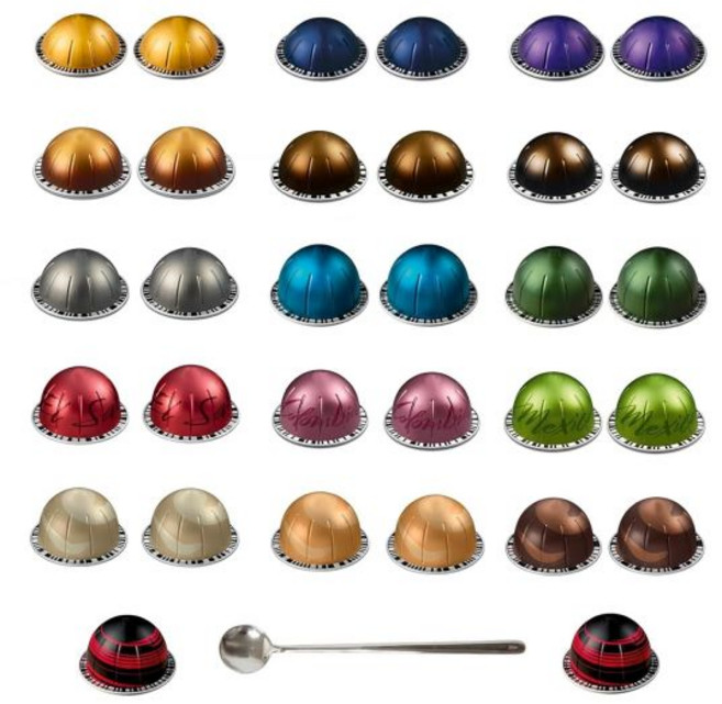 버라이어티 디스커버리 샘플러 32 캡슐 포드 벌크 팩 스푼 포함 / 16 가지 다양한 맛 각 캡슐/에스프레소 & 룽고 커피 믹스 팩 2 개 (32 가지 맛 포드), 32-Variety Pack, 32 Count (Pack of 1)