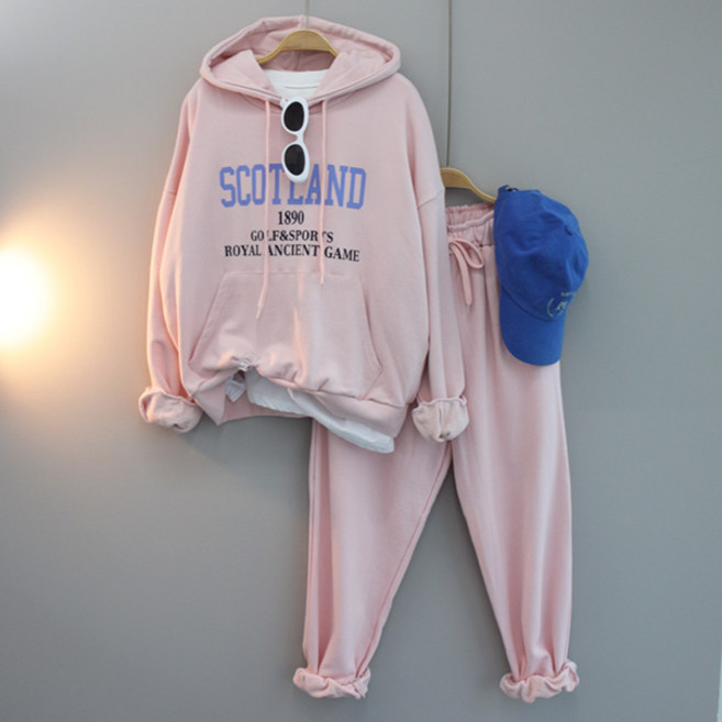 달콩 여성 루즈핏 운동복 상하의세트 스콜오버핏후드맨투맨세트