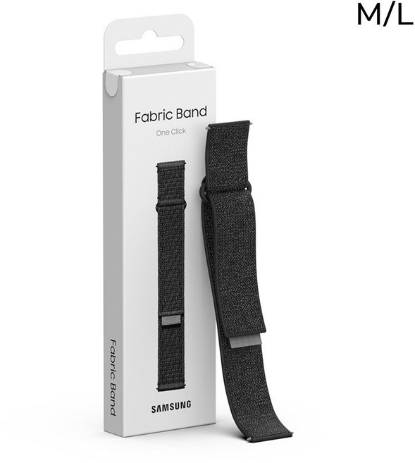 삼성 갤럭시워치 패브릭 밴드 스포츠 루프 스트랩 운동용 원클릭 장착, 블랙, 1개