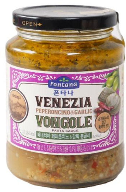 폰타나 베네치아 페페론치노&갈릭 봉골레 파스타소스 430g 1개 간편조리 파스타
