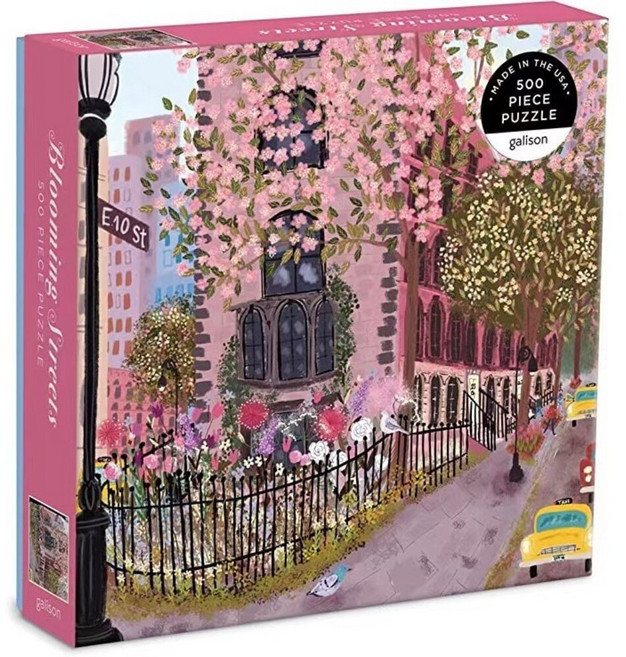 成人景色拼圖 益智拼圖 聖誕節禮物 療癒小物 居家佈置 Galison風格手作DIY 送禮, 繁華街道500片, 1個, 500片