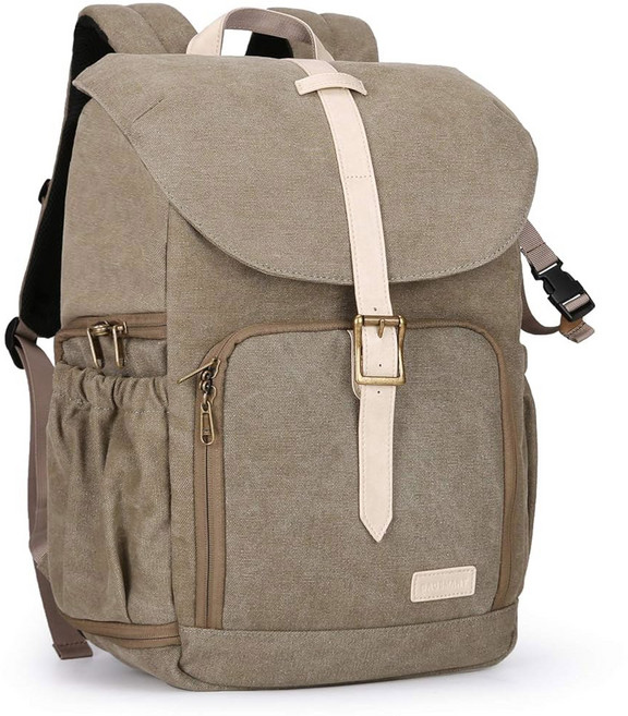 백스마트 카메라 백팩 DSLR SLR 방수 15인치 노트북 수납공간이 있는 도난 방지 사진 삼각대 홀더 및 레인 커버 블랙, Green, 1.0 Large