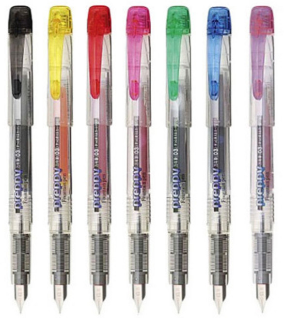 플래티넘 뉴 프레피 만년필 0.2 0.3 0.5mm F M EF(7컬러), 0.2EF촉, 적