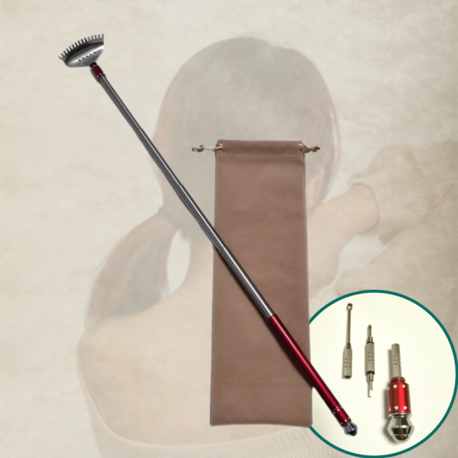 [시원하니]효자손 두피 괄사 림프 마사지기 손 지압점 마사지, 1세트, 귀파개공구효자손