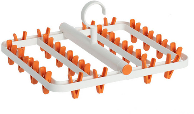 접이식 빨래집게 24P 빨래건조대 양말 속옷 빨래걸이 세탁용품 건조대, 오렌지