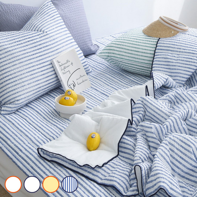 코니크 스티치 시어서커 + 순면 여름 차렵 이불 세트