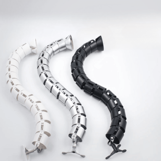 책상 전선덕트 정리 케이블 배선 자바라 데스크 스네이크 라운드, 라운드 화이트(75cm), 1개