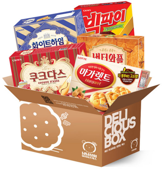 [냠냠상회]대용량 개별소포장과자! 빅파이대+버터와플대+화이트하임대+쿠크다스화이드대+마가렛트352g + 냠냠상회전용패키지발송, 5Px1세트, 1개