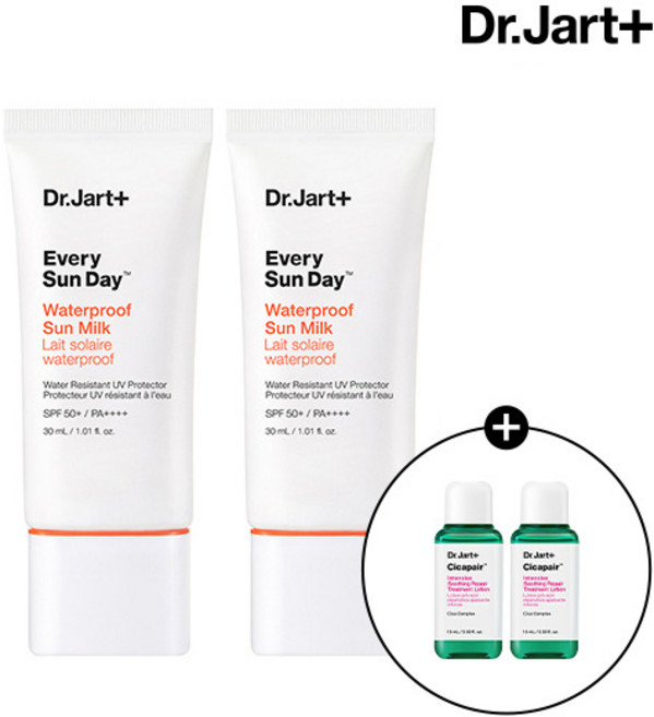 [닥터자르트] 에브리선데이 워터프루프 선 밀크 30ml 2개 (+시카페어 트리트먼트 로션 15mlx2)