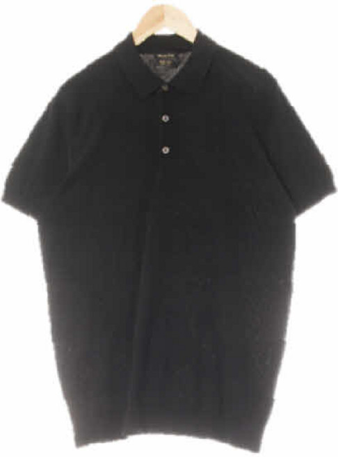 1877 마시모두띠 블랙 면 카라니트반팔티